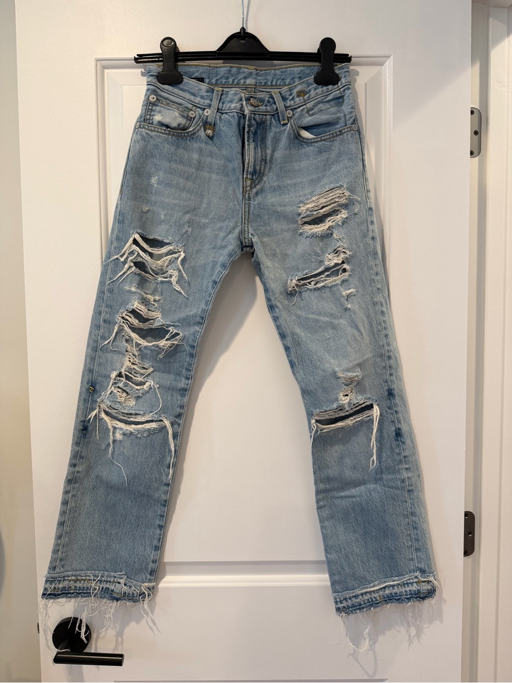 R13 Bowie Distressed Mid Rise Straight - size 25
